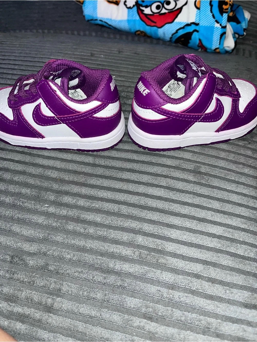 Nike dunk low white/viotech toddler 4C sneakers